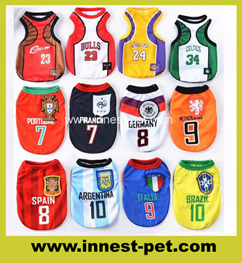 Fooitball Team Dog Clothes, Pet Dog tshirt, Dog Sport Clothing, dog jersey 