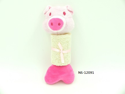 Soft Animal Loofah and Rope Body Dog Toy - Pig