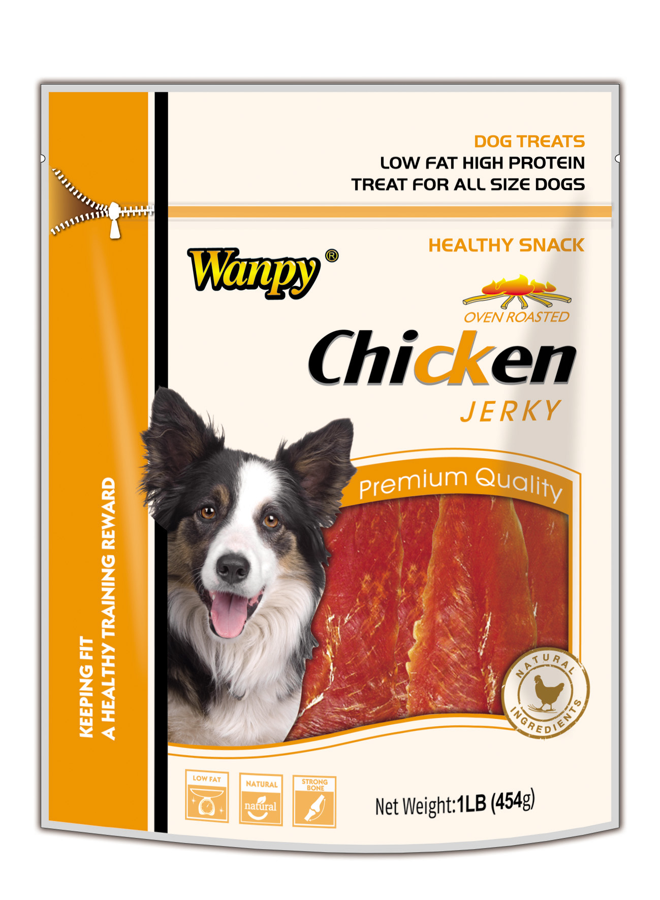 Dry Chicken Jerky, High in Protein, Good for Pregnant and Postpartum Dogs