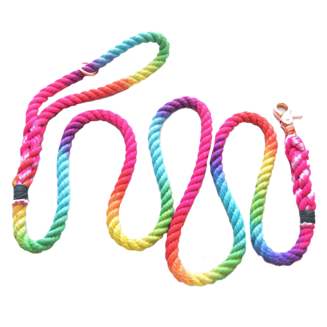 Organic Twisted Cotton Ombre Dog Leashes 
