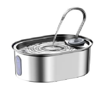 Oval Stainless Steel  Pet Water Foutain
