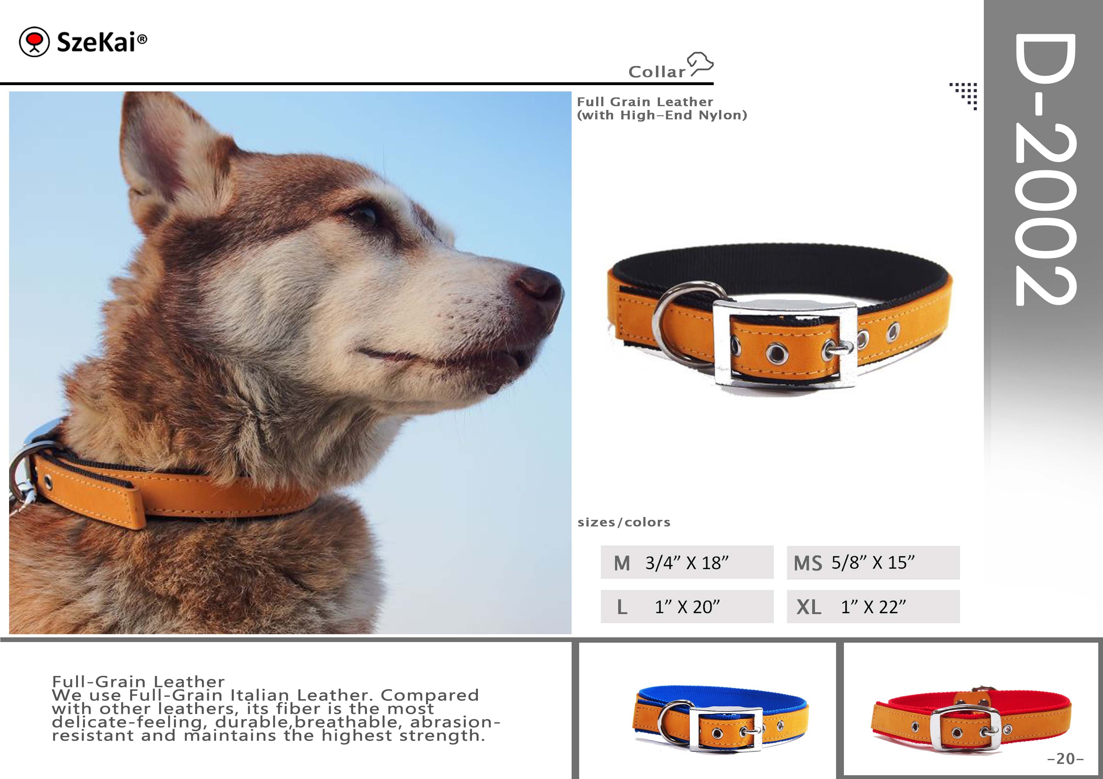 Full Grain Leather with High-End Nylon Collar