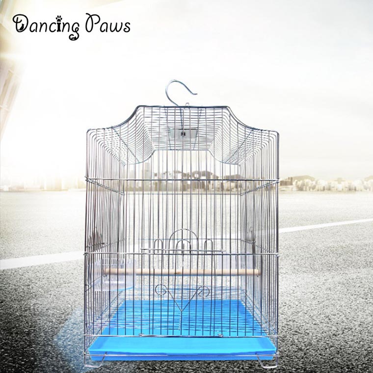 Hotsale large bird cage/parrot cage folding/plating starling cage with tray 33*31*44