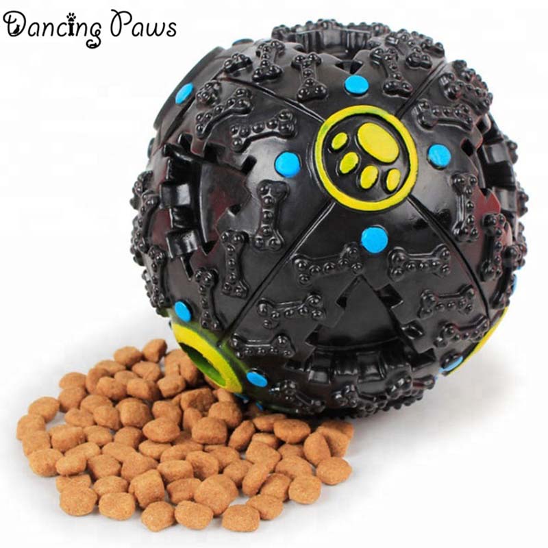 Hot sale rubber feeder interactive treat chew ball teeth cleaning pet dog toys