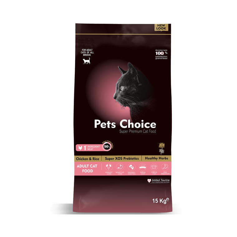 Pets Choice Super Premium - Chicken & Rice Adult Cat Food 15 Kg