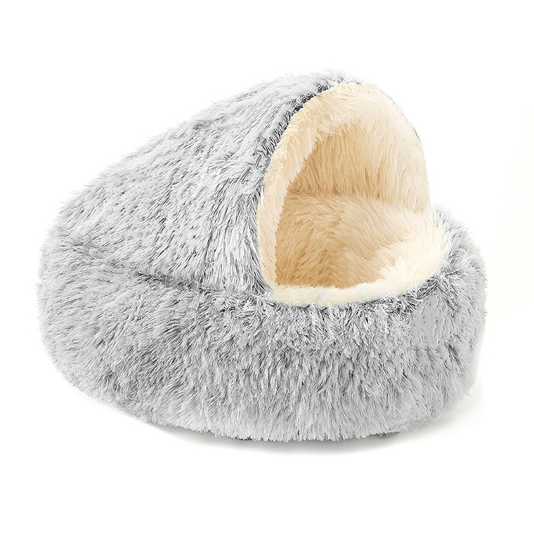 Wholesale Plush Cave Dog Bed for OEM Private Label
