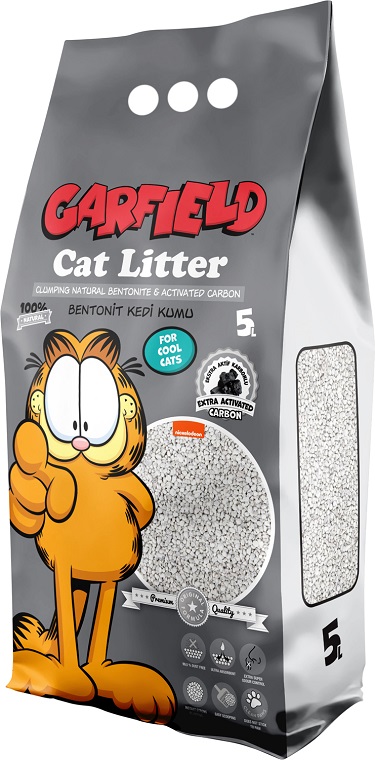 GARFIELD CLUMPING BENTONITE CAT LITTER -ACTIVATED CARBON 5L