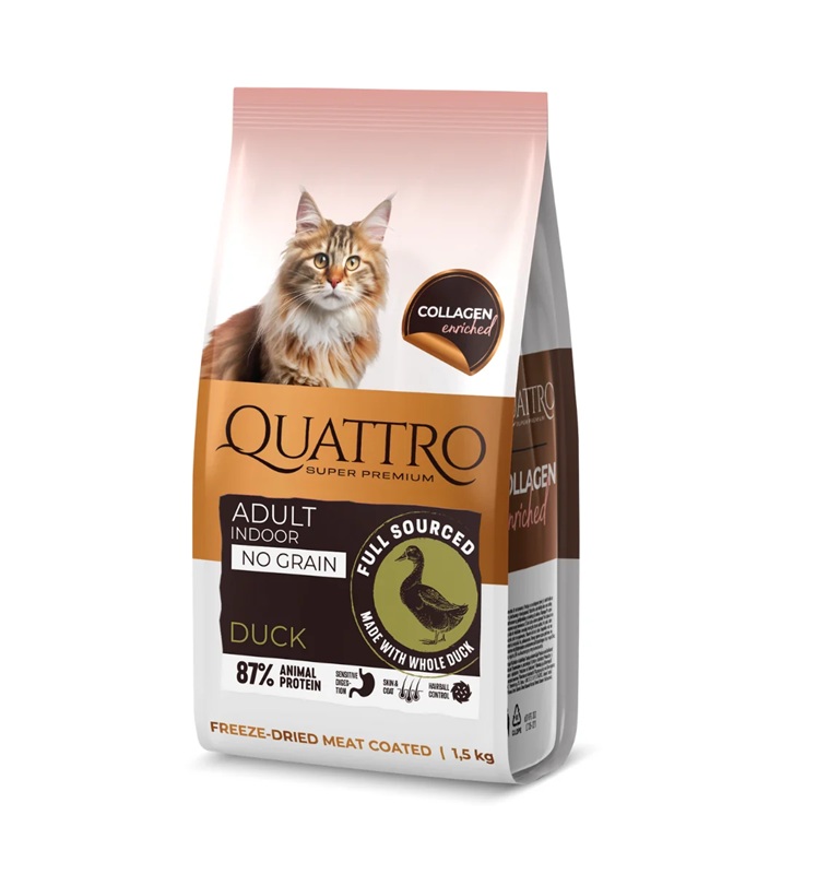 QUATTRO NO GRAIN, FREEZE DRIED MEEAT COATED, COLLAGEN ENRICHED