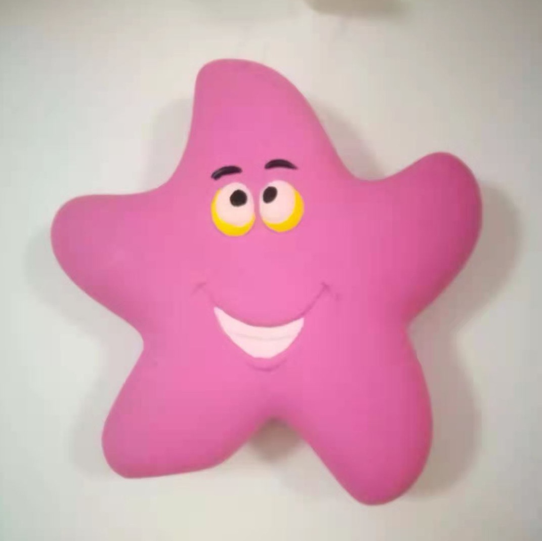 wholesale pink star shape soft rubber dog toy latex chew pet toy squeaky interactive dog toy 
